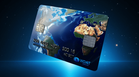 credit card with world map
